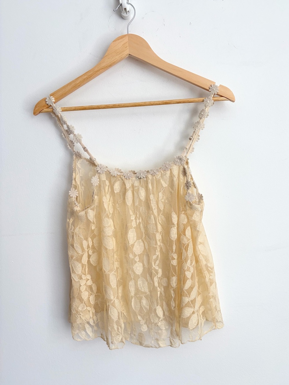 Poof Sheer Floral Lace Daisy Trim Camisole Coquette Fairycore L